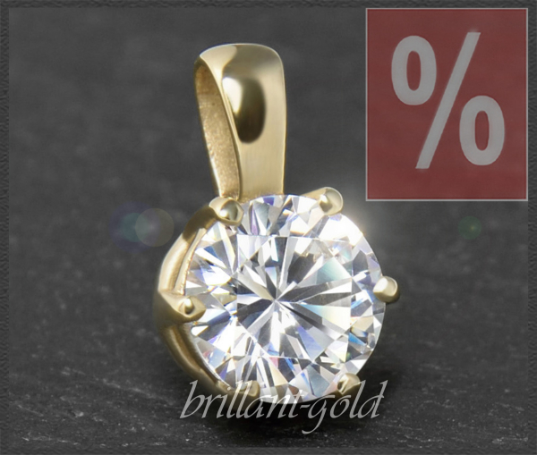 Brillant Anhänger 585 Gold; 1,93ct, Top Wesselton